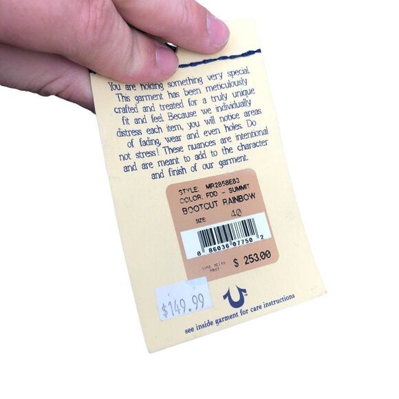 Brand New True Religion Jeans Size 40 BOOTCUT RAINBOW Blue - Picture 8 of 10